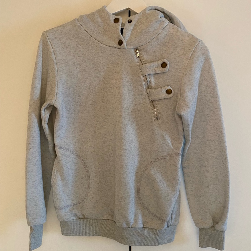 light grey sweatshirt
